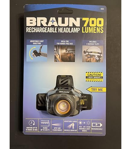 700 Lumen Adjustable Rechargeable LED Braun Headlamp