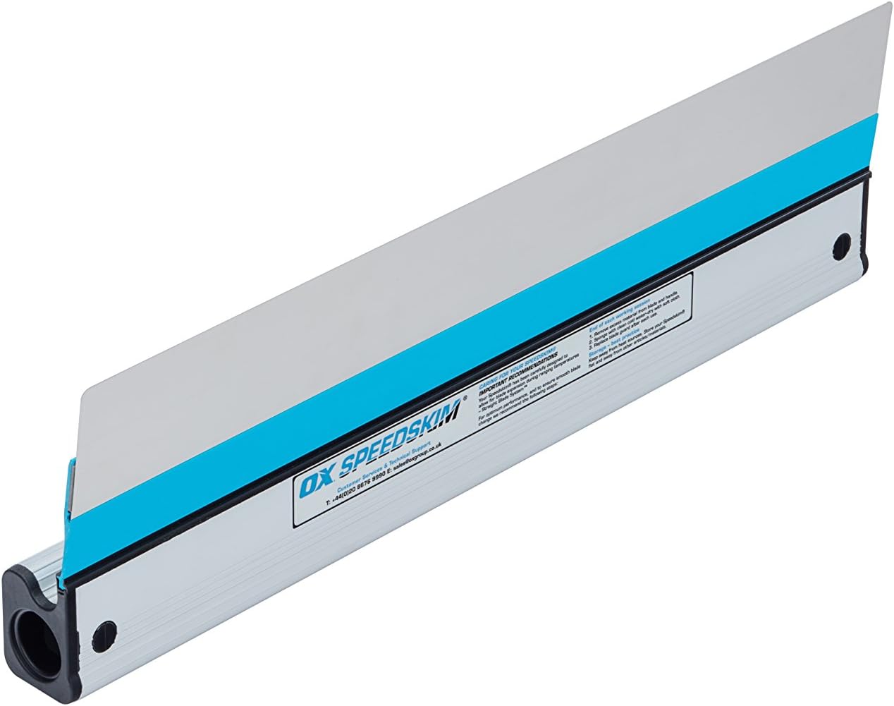 OX Speedskim Plaster Skimming Finishing Rule - SF 450mm I Stainless Steel Flex Blade & Extruded Aluminium Handle - Image 3