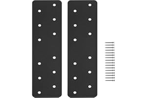 XIHUWZ 2 Pcs 11.8"x3" Straight Steel Flat Plate, Heavy Duty Mending Plate Joining Brackets, I Shape Strap Metal Plate Fit 4x4,6x6 for Repair House,Furniture,Pavilion,Truss framing