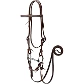 Weaver Leather Working Tack Bridle with Ring Snaffle Mouth Bit, Golden Chestnut
