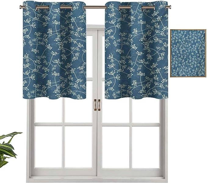 Hiiiman Cenefas cortas rectas de cocina con ojales y flores, diseño de