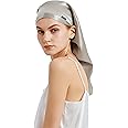LilySilk Mulberry Silk Sleep Cap 100% 19 Momme Long Silk Bonnet for Curly Hair, Night Cap for Sleeping, Silk Hair Wrap for Women Silvergray