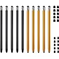 ChaoQ Stylus Pen for Touchscreen, 10pcs High Sensitivity and Precision Stylus Pen for iPad iPhone Android Compatible and All Touch Screens (Black/Gold)