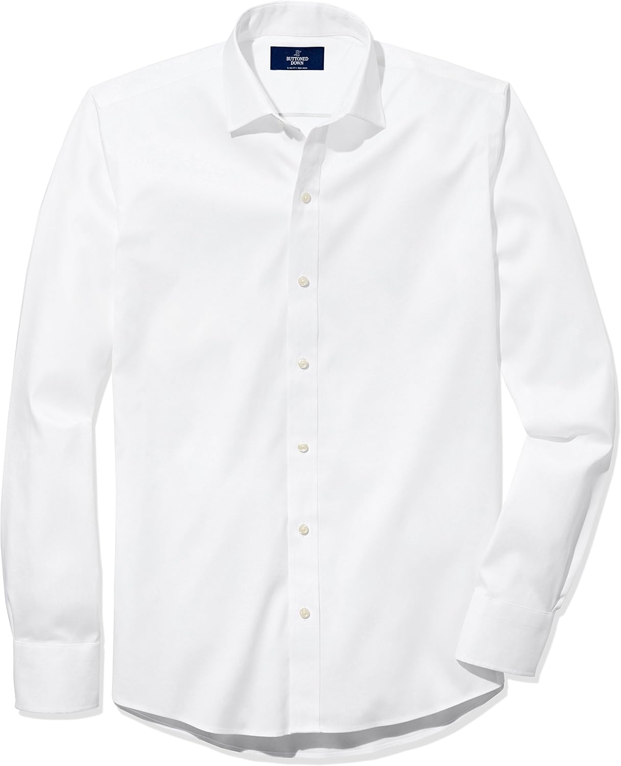  Brand - Buttoned Down Men's Slim-Fit Spread Collar Solid Pinpoint Dress Shirt, Supima Cotton Non-Iron: Clothing