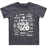 IAM A Child of God Christian Shirts for Kids Toddler Jesus Religious Tee Tops Bible Verse Clothes 2-7 Years