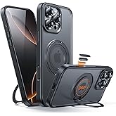 YFVLKEE Magnetic for iPhone 16 Pro Case Camera Control Button with Stand [Compatible with MagSafe] [360° Rotatable Ring Holder Kickstand] [Military Grade Protection] 16Pro Phone Case 6.3 Inch, Black