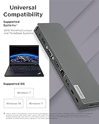 Lenovo USB-C Mini Dock, 7-in-1 Portable Dock with