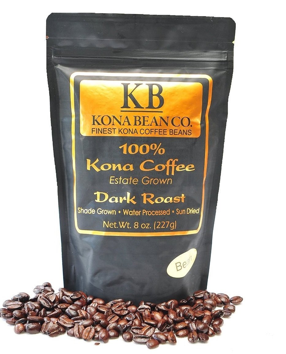 Amazon.com : Kona Bean Co Kona Coffee Dark Roast Bean 8 ...