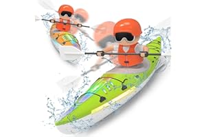 JOI MEW RC Kayak Boat W/Colorful LED Light for Kids, Innovative Realistic Paddling Design,2.4 Ghz Remote Control Boat Toy, Never Capsize for Lake, Pool,Bathtub, Gift for Boys Girls Green(1PCS)