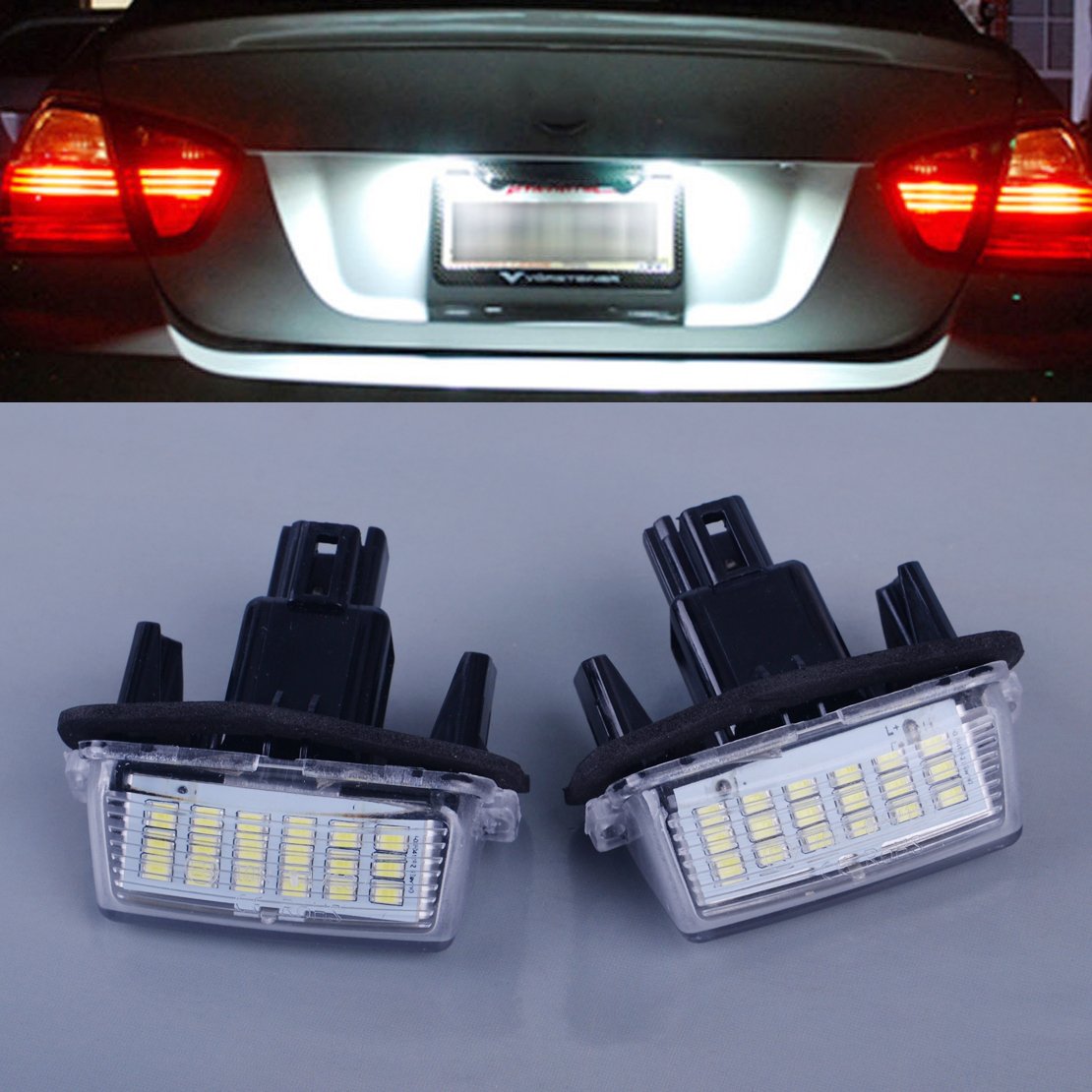 Car External & Indicator Light Bulbs & LEDs Vehicle Parts & Accessories 1 Pair LED License Plate