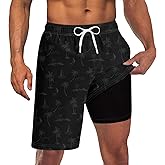 Goodstoworld Mens Swim Trunks with Compression Liner 9'' Inseam Quick Dry Swimsuit Shorts M-3XL