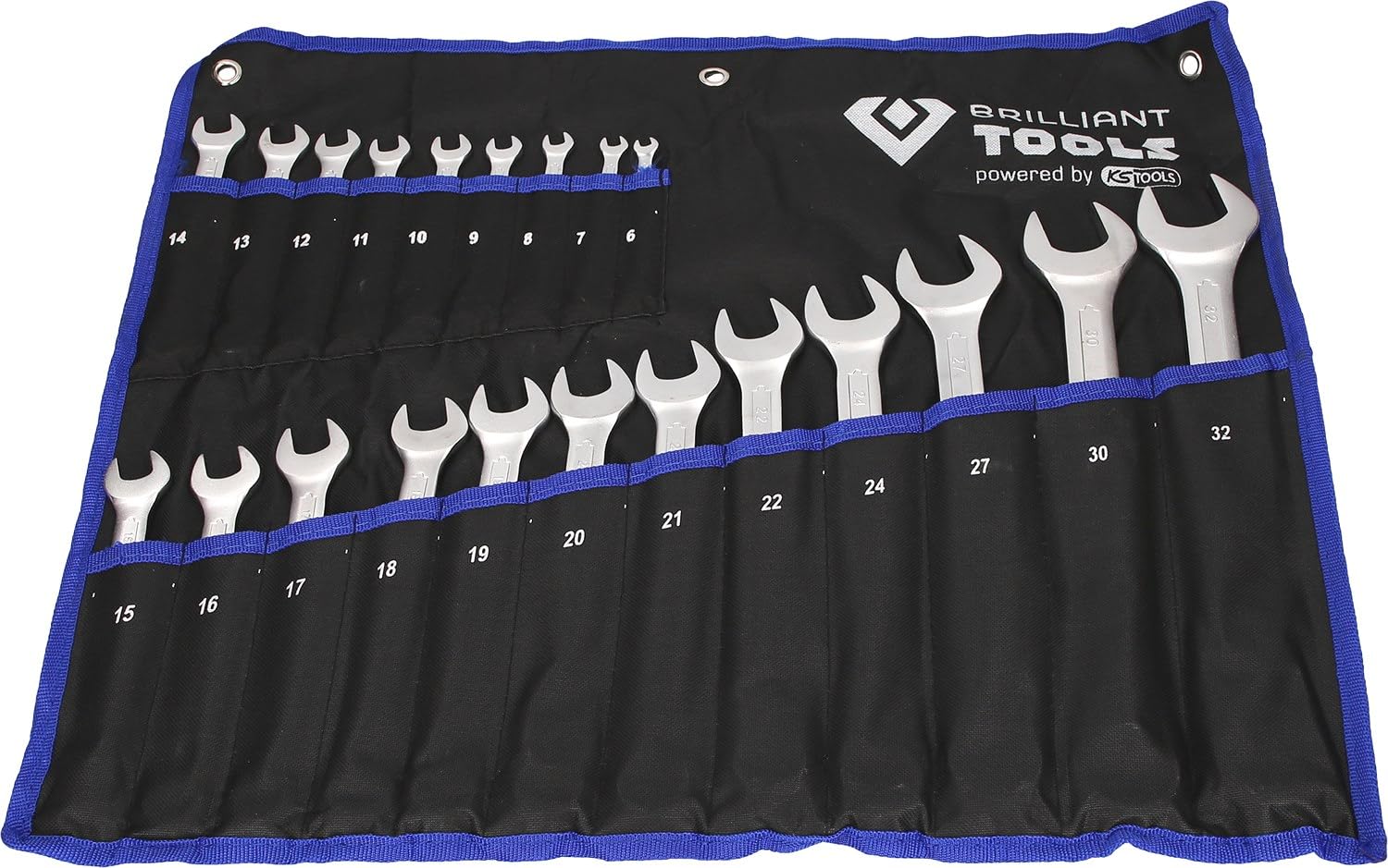 BRILLIANT TOOLS BT011021 Combination Spanner Set 21 Pieces [Powered by KS Tools]
