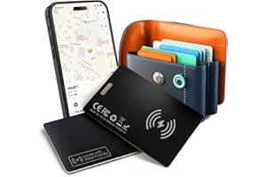 Airtag Wallet Tracker Card 0.06in Slim (1 Pack) - Rechargeable Smart Tracking Card IP68 Waterproof, Works with Apple Find My,