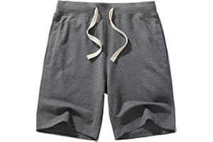 AMY COULEE Men's Casual Classic Shorts Athletic Cotton Sweat Shorts with Drawstring