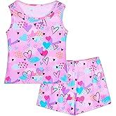 Girls Pajamas for kids Sleepwear Girl Tank Tops Pjs Shorts Set 2Pcs for Teen Girls Summer Casual Clothes