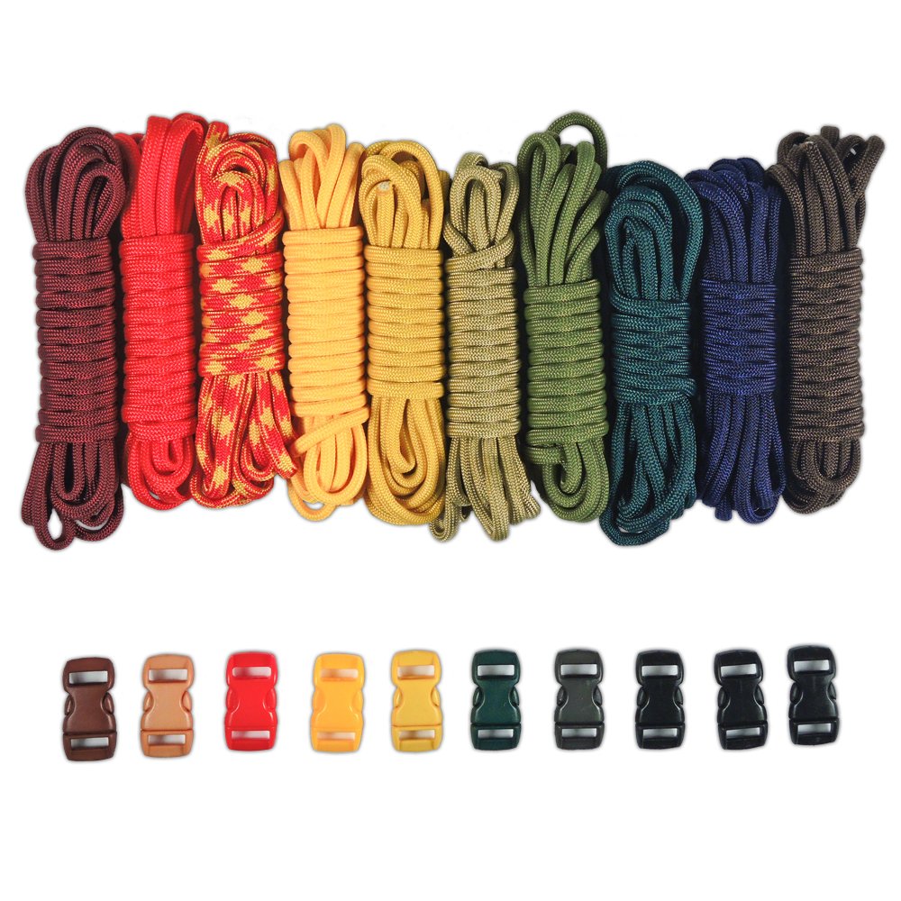 PARACORD PLANET 550lb Type III Paracord Combo Crafting Kits with Buckles Boy Scouts
