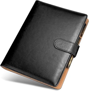 Amazon Spaher システム手帳 A5 ビジネス手帳 90枚 スタンダードタイプ 6穴 5mm方眼リフィル クレジットカード名刺収納 ビジネスオフィス用品 21日历 卒業記念品 退職 就職 昇進お祝い プレゼント システム手帳 文房具 オフィス用品