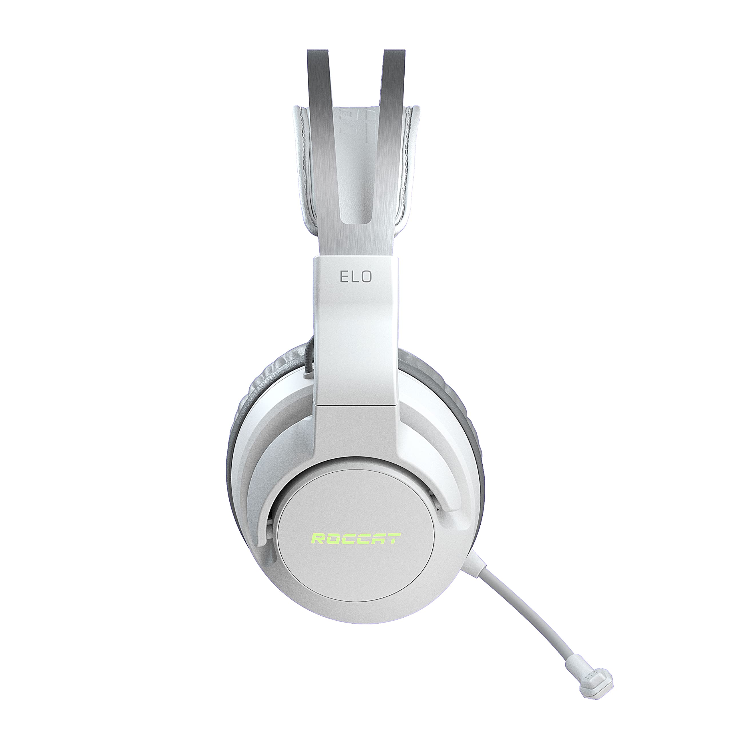 ROCCAT Elo 7.1 Air PC Wireless Gaming Headset, Surround Sound Headphones with Detachable Noise Cancelling Microphone, 50mm Drivers, 24 Hr Battery Life, RGB Lighting, White