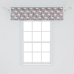 Ambesonne Flamingo Window Valance, Faded Island