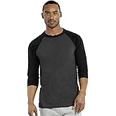 TOP PRO Men's 3/4 Sleeve Casual Raglan Jersey Baseball Tee Shirt