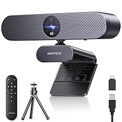 DEPSTECH Webcam 4K, Zoomable Webcam with Microphone