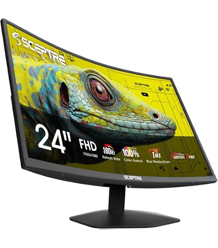 Amazon.com: Sceptre New 24-inch Curved Gaming Monitor 1080p up to