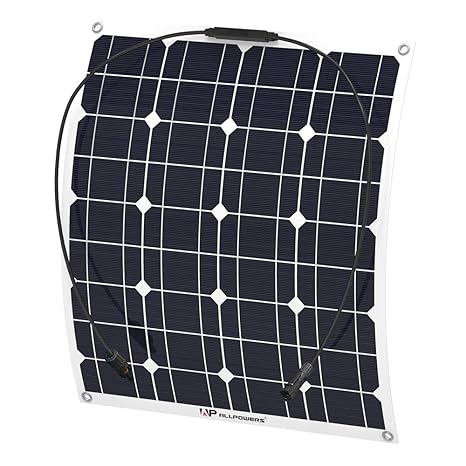 ALLPOWERS 18V 12V 50W Solarzelle Solarmodul Solarpanel, Monokristallin Flexibel Solarpanel Outdoor Wasserdichte Solarladeger