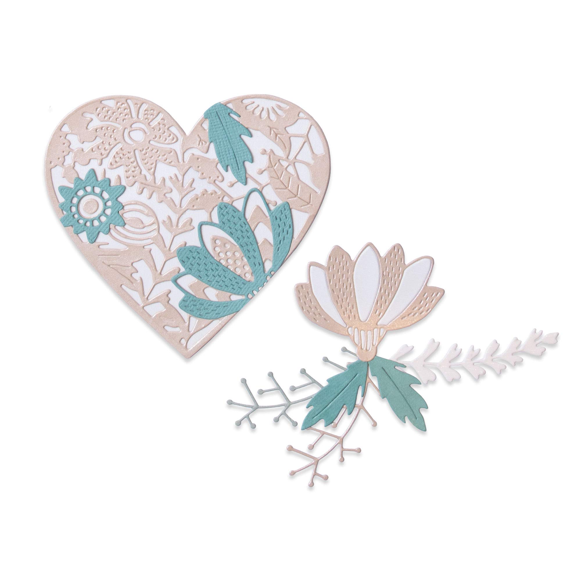 Sizzix Cutting Dies, Bold Floral Heart, One Size