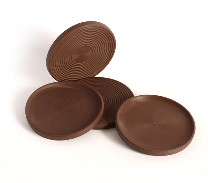 Slipstick CB755 Rutschfeste Gummi-Bodenschoner, 75 mm rund mit 70 mm verhindern Wegrutschen, schützen Oberflächen