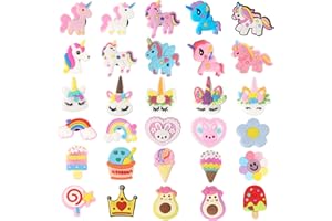 wonmon 30 PCS Shoe Decoration Charms, Unicorn Rainbow Shoe Charms, PVC Clog Shoes Charm for Women, Cute Shoes Decor Charm for