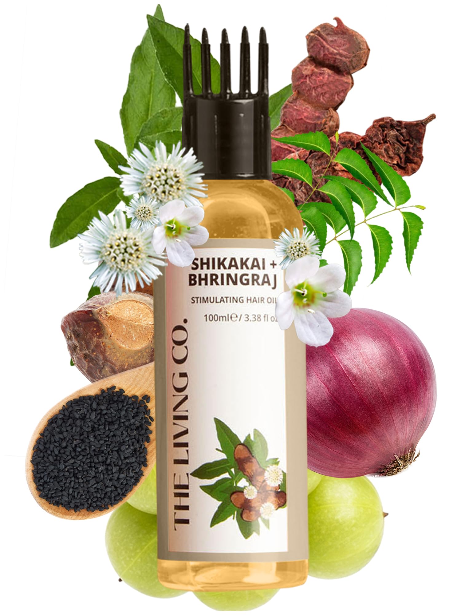 THE LIVING CO Shikakai + Bhringraj Stimulating Hair Oil For Hair Growth - 100ml