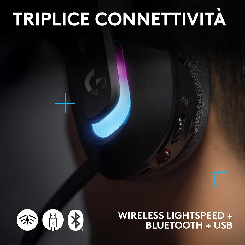 G522 LIGHTSPEED, cuffia con microfono gaming wireless (Nero)