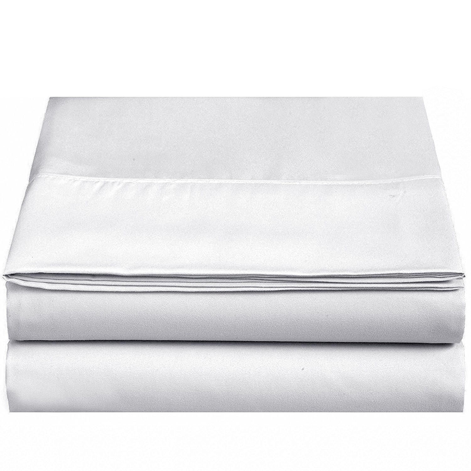 4U LIFE Flat sheet-Ultra soft & Comfortable Microfiber,White, Twin