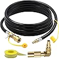 Iococee 12FT RV Quick Connect Propane Hose, Quick Connect Propane Hose for RV to Grill, Low Pressure Quick Connect Propane Hose with Elbow Adapter for 17" and 22" Blackstone Griddles