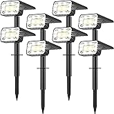 NACINIC Solar Spot Lights Outdoor Waterproof IP65, [8 Pack/100 LED/4 Modes] 2-in-1 Solar Landscape Spotlights, Auto On/Off High Lumens Spot Lights for Yard Garden Pathway(Cool White)