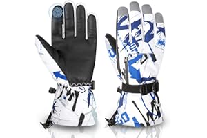 American Trends Kids Waterproof Winter Gloves with Zip Pocket Snow Ski Gloves Boys Girls Toddler Touchscreen Snowboard Gloves