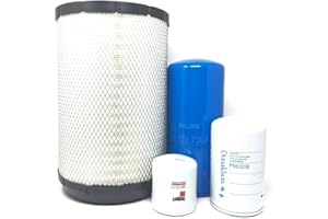 CFKIT Filter Kit Compatible with International DT466E (Donaldson Air - Lube (Blue) - Fuel - Coolant)