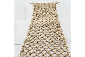 Rope Net Climbing,Natural Jute Mesh Rope Netting for Grid Rail Sports Bar,Large Size Rope Netting for Container Ceiling Hemp 
