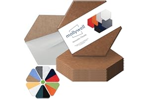 Hexagon Acoustic Panels, High Density, Sound Proofing, Decorative Noise Reduction Felt Wall Tiles for Ceilings, Home Office & Gaming Room (Deep Brown), 14x12x0.4 Inch, Mollywell