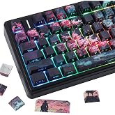 Sunzit 127 Keys PBT Keycaps-Dragon Knight, Side Printed Keycap Set | Shine Through Custom Key caps, Dye-Sublimation Cherry Profile Keycap for MX Switches Mechanical Keyboard