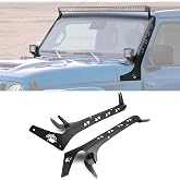 ROMELACK Driver Side A Pillar Roof Light bar Mounting Bracket Heavy Duty Steel Compatible with Jeep Wrangler JL JLU 2018-2024(No Drill)