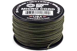 Atwood Rope MFG Micro Utility Cord 1.18mm X 125ft Reusable Spool | Tactical Nylon/Polyester Fishing Gear, Jewelry Making, Camping Accessories