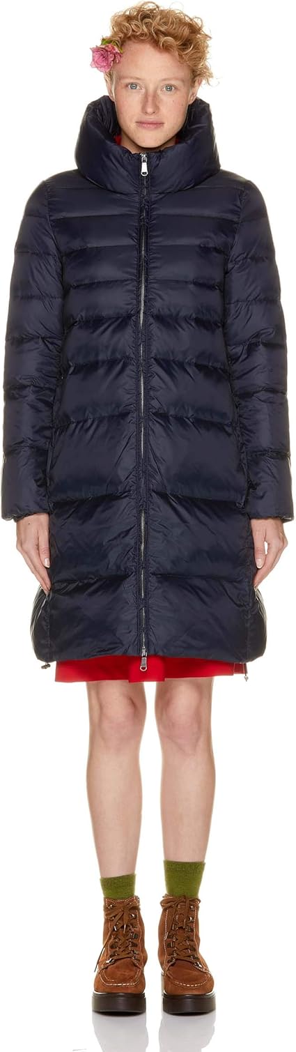 Amazon ユナイテッドカラーズオブ ベネトン アウター ボリュームカラーミドル丈ダウンコート レディース ネイビー 38 国内s コート ジャケット 通販