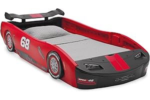 Delta Children Turbo Race Car Twin Bed, Red