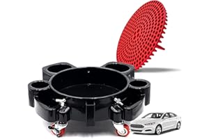 E-GREETSHOPPING 5 Gallon Rolling Bucket Dolly, Heavy Rolling Bucket Dolly with 5 Roll Swivel Casters for car Cleaning compounds, and Detailing Brushes,for 5 Gallon Car Wash(Black)