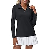 MAGCOMSEN Women's Quarter Zip Pullover Long Sleeve UPF 50+ Rashguard Golf Sun Protection Shirts Quick Dry Workout Tops