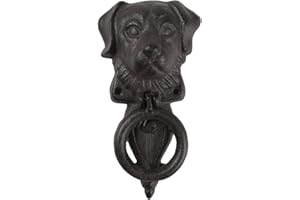 BRASSTAR Cast Iron Antique Style Rustic Dog Head Door Knocker Idyllic Farmhouse Vintage Decoration Outdoor Home Door Garden Decoration TQGJPT764