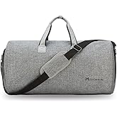 Modoker Convertible Garment Bag with Shoulder Strap, Carry on Garment Duffel Bag for Men Women - 2 in 1 Hanging Suitcase Suit Travel Bags (Grey)
