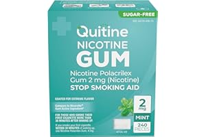 Quitine Nicotine Gum 2mg, Mint Flavor, Stop Smoking Aid – Relieve Nicotine Cravings with Effective, Affordable NRT | Long-Lasting Flavor, 240 Count, Traditional Gum to Support Your Quit Journey