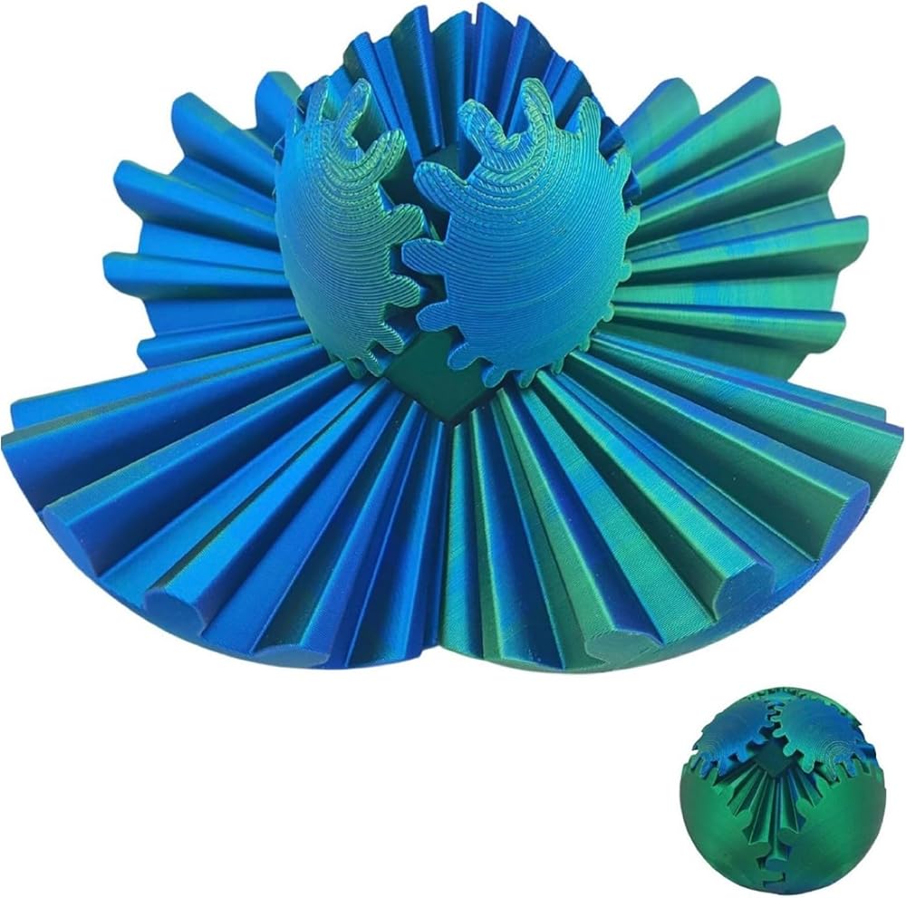 Hagmoo Steampunk Gear Ball Fidget Toy 3D Printed Helix Screw Sphere Puzzle Cube